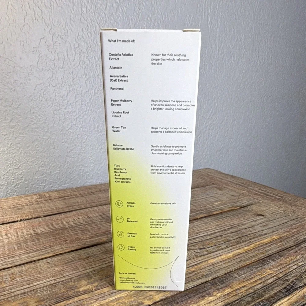 SMOOD Calm Me Down Antioxidant Cleanser pH Balanced Vegan 3.38 fl oz